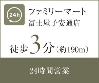 ファミリーマート冨士屋子安通店 徒歩3分