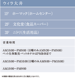 ヴィラ大井 営業時間